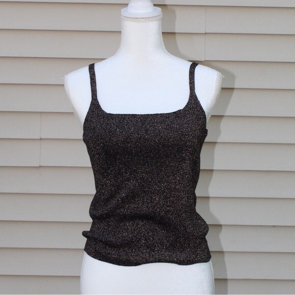 Atmosphere Black Gold Sparkle Tank Top - Picture 1 of 6